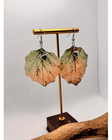 PENDIENTES ARTESANOS DE HOJA NATURAL