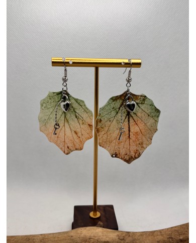 PENDIENTES ARTESANOS DE HOJA NATURAL