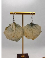 PENDIENTES ARTESANOS DE HOJA  NATURAL ESQUELETIZADA