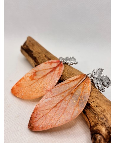 PENDIENTES ARTESANOS DE HOJA NATURAL ESQUELETIZADA