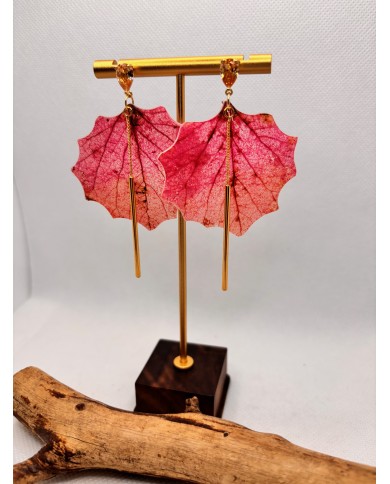 EDICIÓN LIMITADA pendientes artesanos de hoja de álamo