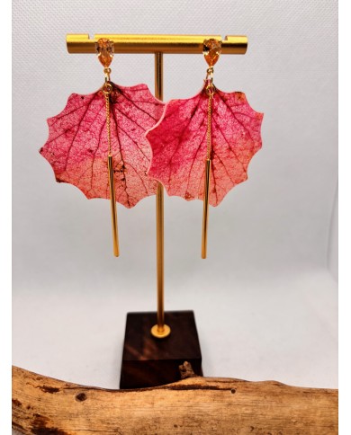 EDICIÓN LIMITADA pendientes artesanos de hoja de álamo