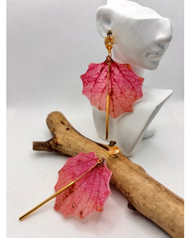 EDICIÓN LIMITADA pendientes artesanos de hoja de álamo