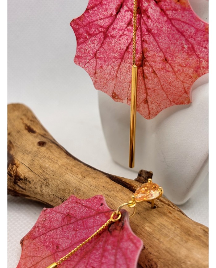 EDICIÓN LIMITADA pendientes artesanos de hoja de álamo