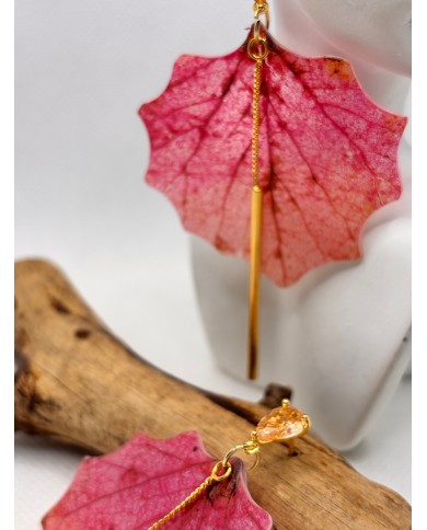 EDICIÓN LIMITADA pendientes artesanos de hoja de álamo