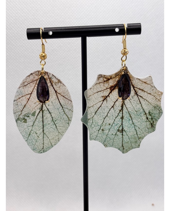 EDICIÓN LIMITADA pendientes artesanos de hoja natural