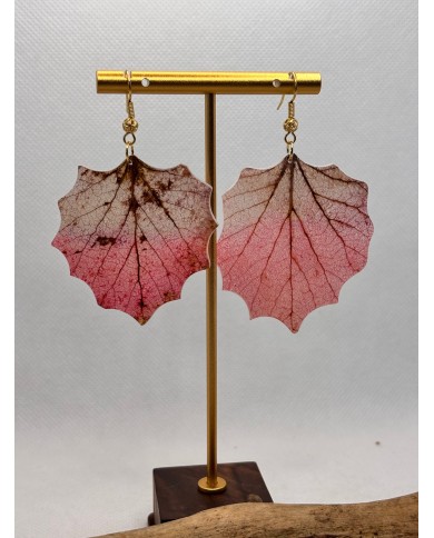EDICIÓN LIMITADA pendientes artesanos de hoja natural esqueletizada