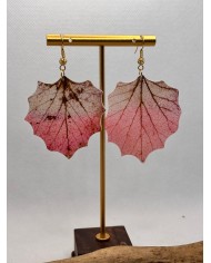 EDICIÓN LIMITADA pendientes artesanos de hoja natural esqueletizada