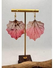 COLLAR ARTESANO DE HOJA NATURAL ESQUELETIZADA