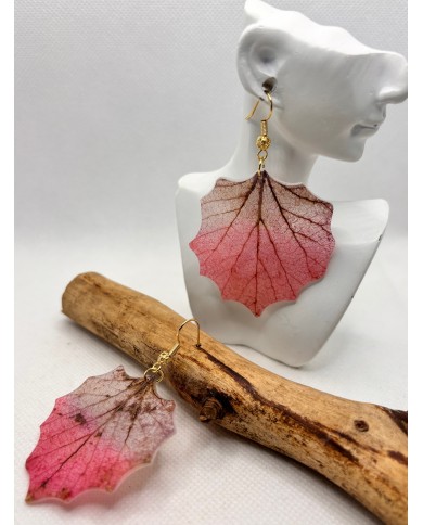 EDICIÓN LIMITADA pendientes artesanos de hoja natural esqueletizada
