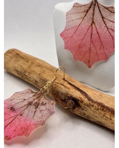 EDICIÓN LIMITADA pendientes artesanos de hoja natural esqueletizada
