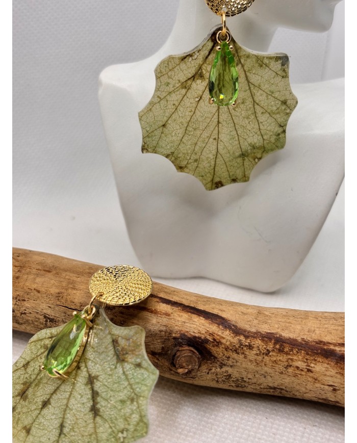 EDICIÓN LIMITADA pendientes artesanos de hoja natural