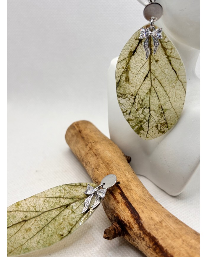 EDICIÓN LIMITADA pendientes artesanos de hoja natural