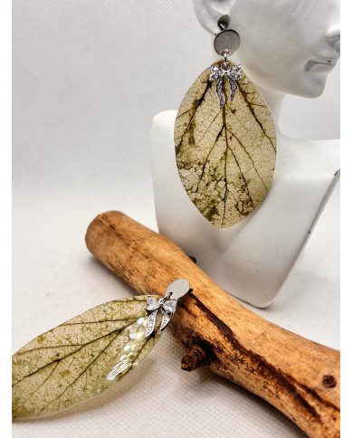 EDICIÓN LIMITADA pendientes artesanos de hoja natural