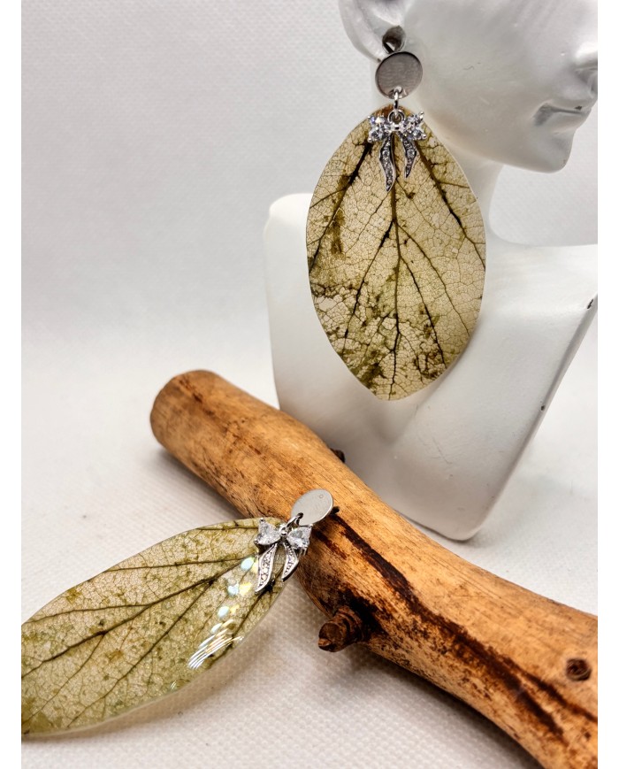 EDICIÓN LIMITADA pendientes artesanos de hoja natural