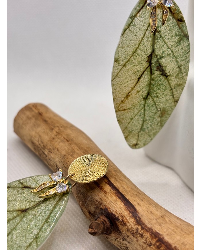 EDICIÓN LIMITADA pendientes artesanos de hoja natural