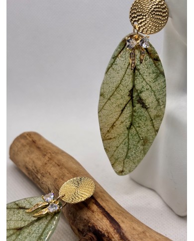 EDICIÓN LIMITADA pendientes artesanos de hoja natural