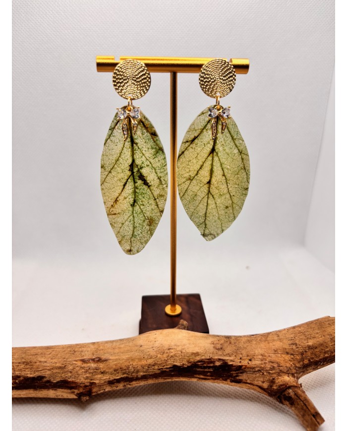 EDICIÓN LIMITADA pendientes artesanos de hoja natural