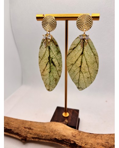 EDICIÓN LIMITADA pendientes artesanos de hoja natural