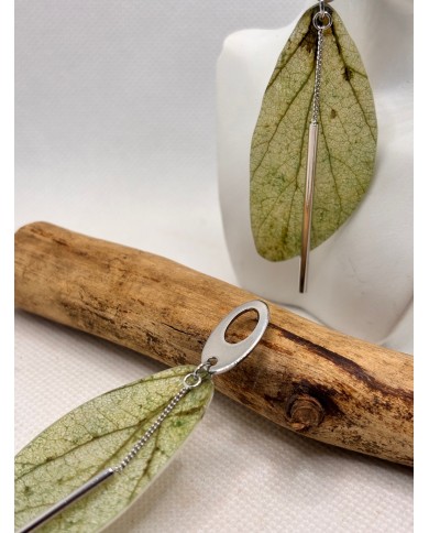EDICIÓN LIMITADA pendientes artesanos de hoja natural esqueletizada