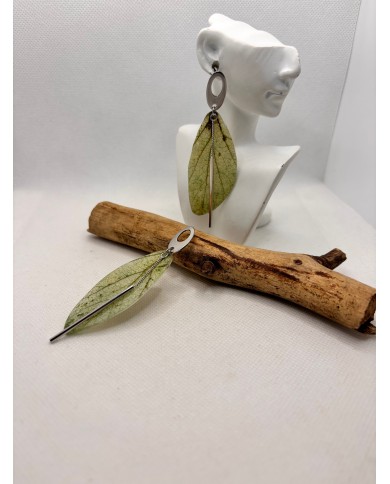 EDICIÓN LIMITADA pendientes artesanos de hoja natural esqueletizada