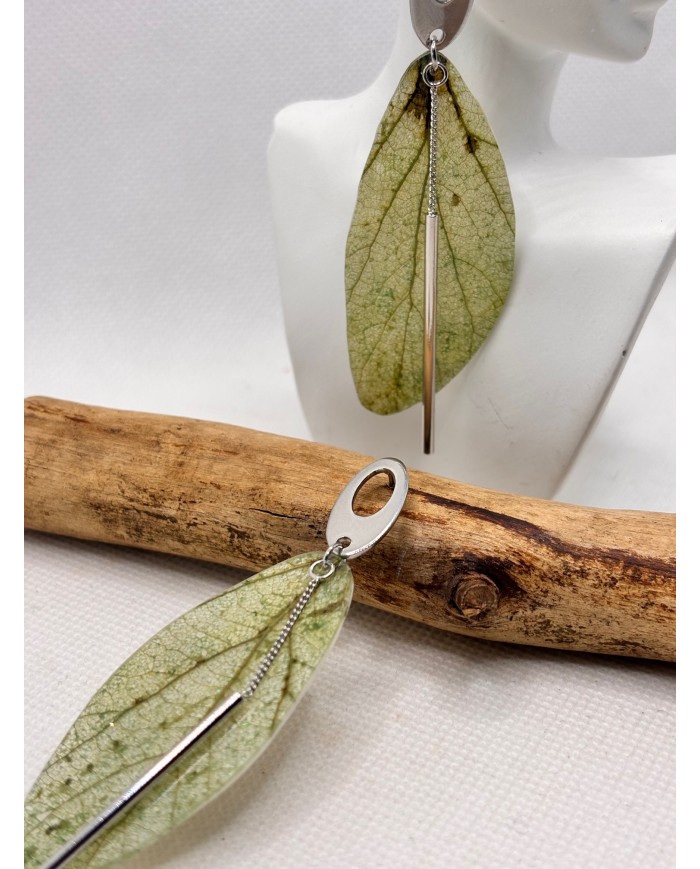 EDICIÓN LIMITADA pendientes artesanos de hoja natural esqueletizada