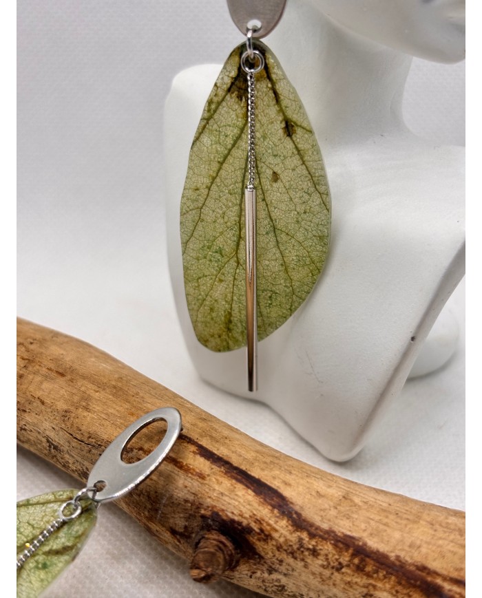 EDICIÓN LIMITADA pendientes artesanos de hoja natural esqueletizada