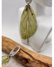 EDICIÓN LIMITADA pendientes artesanos de hoja natural esqueletizada