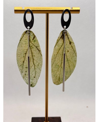EDICIÓN LIMITADA pendientes artesanos de hoja natural esqueletizada