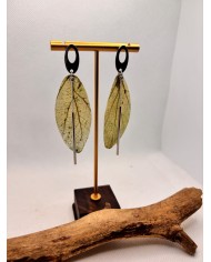 EDICIÓN LIMITADA pendientes artesanos de hoja natural esqueletizada