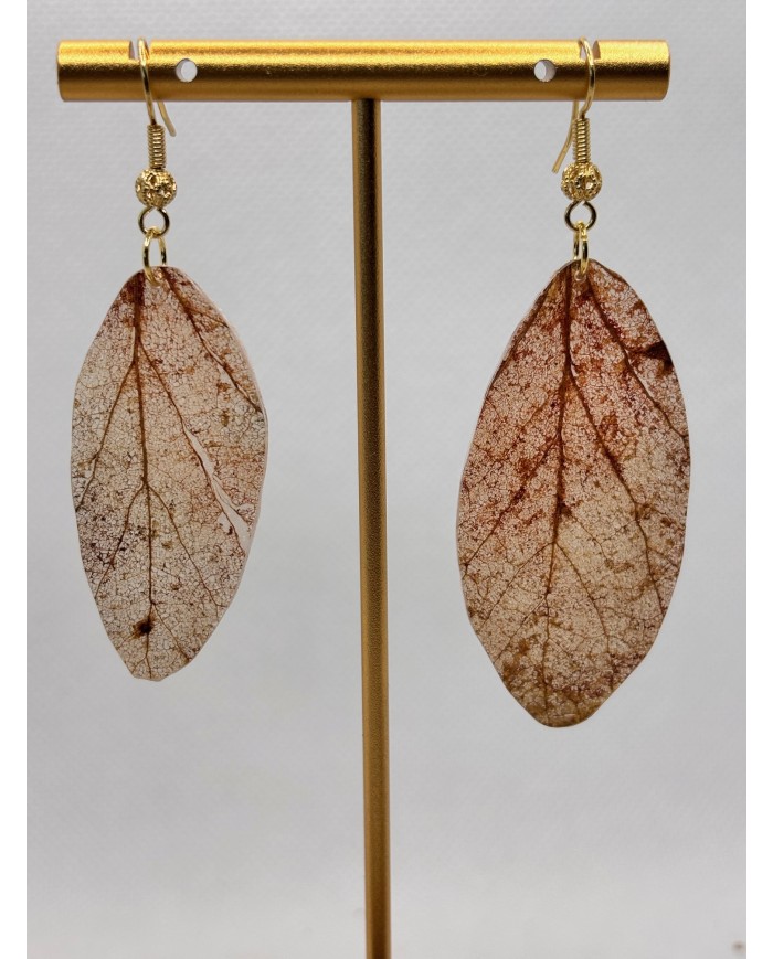 EDICIÓN LIMITADA pendientes artesanos de hoja natural esqueletizada