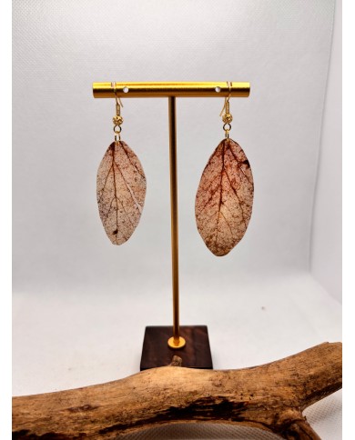 EDICIÓN LIMITADA pendientes artesanos de hoja natural esqueletizada