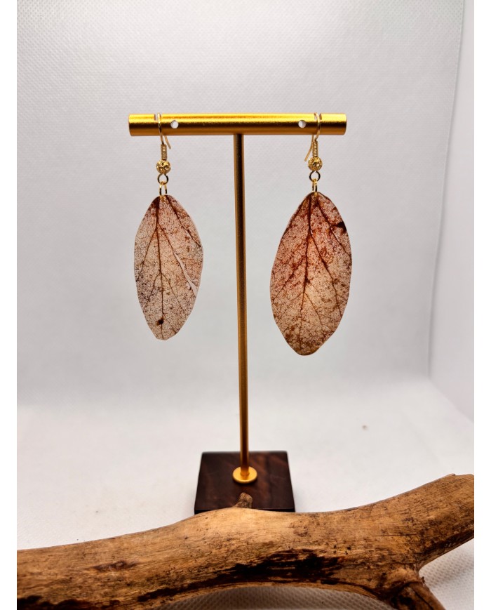 EDICIÓN LIMITADA pendientes artesanos de hoja natural esqueletizada