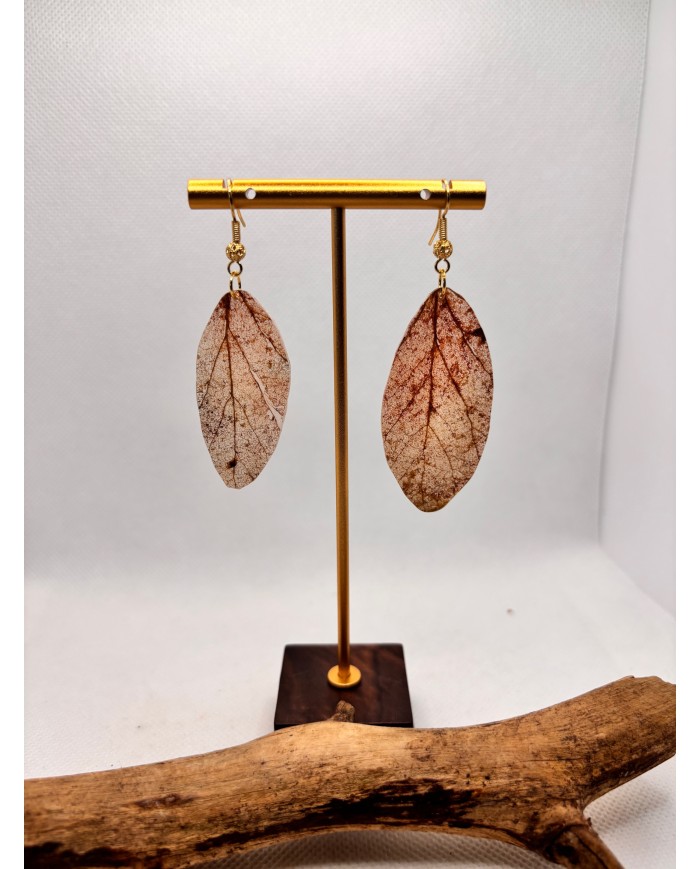 EDICIÓN LIMITADA pendientes artesanos de hoja natural esqueletizada
