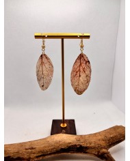 EDICIÓN LIMITADA pendientes artesanos de hoja natural esqueletizada