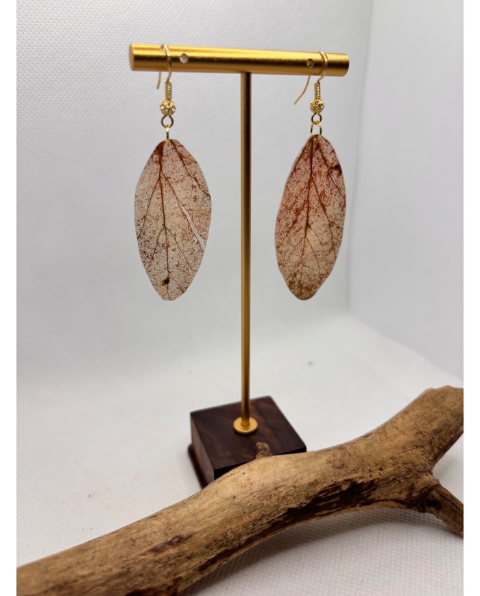 EDICIÓN LIMITADA pendientes artesanos de hoja natural esqueletizada