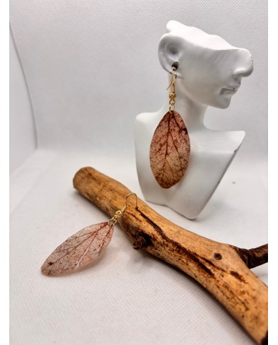 EDICIÓN LIMITADA pendientes artesanos de hoja natural esqueletizada