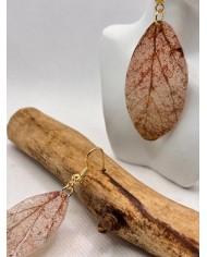 EDICIÓN LIMITADA pendientes artesanos de hoja natural esqueletizada