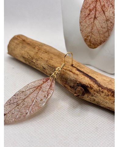EDICIÓN LIMITADA pendientes artesanos de hoja natural esqueletizada