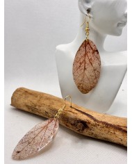 EDICIÓN LIMITADA pendientes artesanos de hoja natural esqueletizada