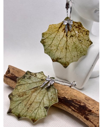 EDICIÓN LIMITADA pendientes artesanos de hoja natural