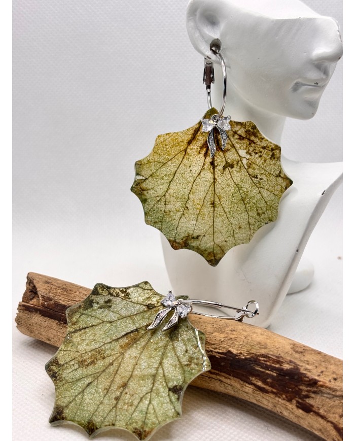 EDICIÓN LIMITADA pendientes artesanos de hoja natural