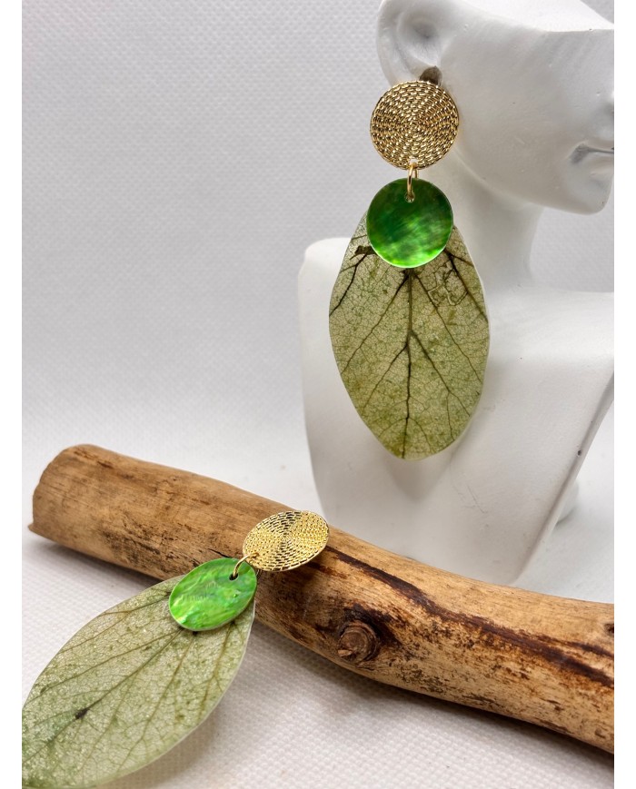 EDICIÓN LIMITADA pendientes artesanos de hoja natural