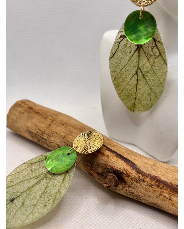 EDICIÓN LIMITADA pendientes artesanos de hoja natural