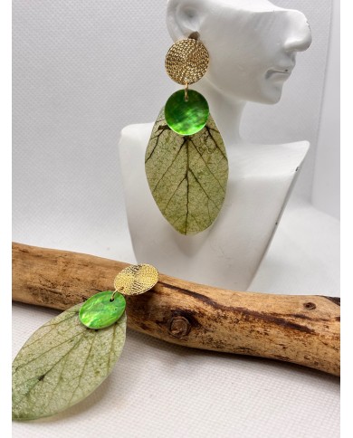 EDICIÓN LIMITADA pendientes artesanos de hoja natural
