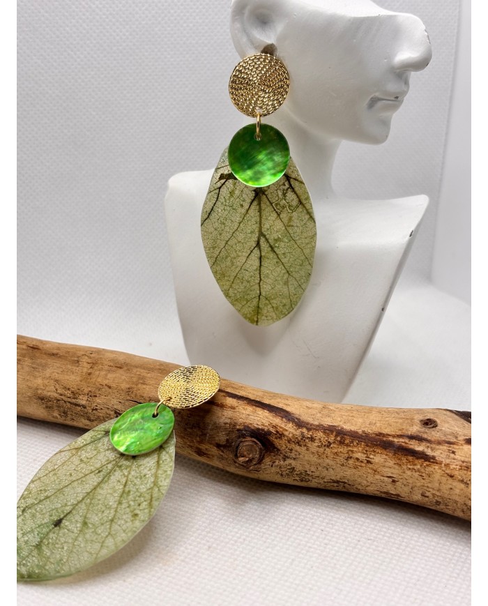 EDICIÓN LIMITADA pendientes artesanos de hoja natural