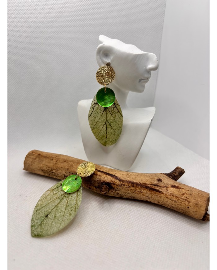 EDICIÓN LIMITADA pendientes artesanos de hoja natural