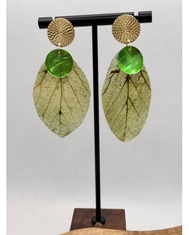 EDICIÓN LIMITADA pendientes artesanos de hoja natural