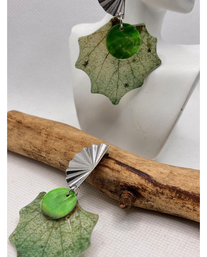 EDICIÓN LIMITADA pendientes artesanos de hoja natural