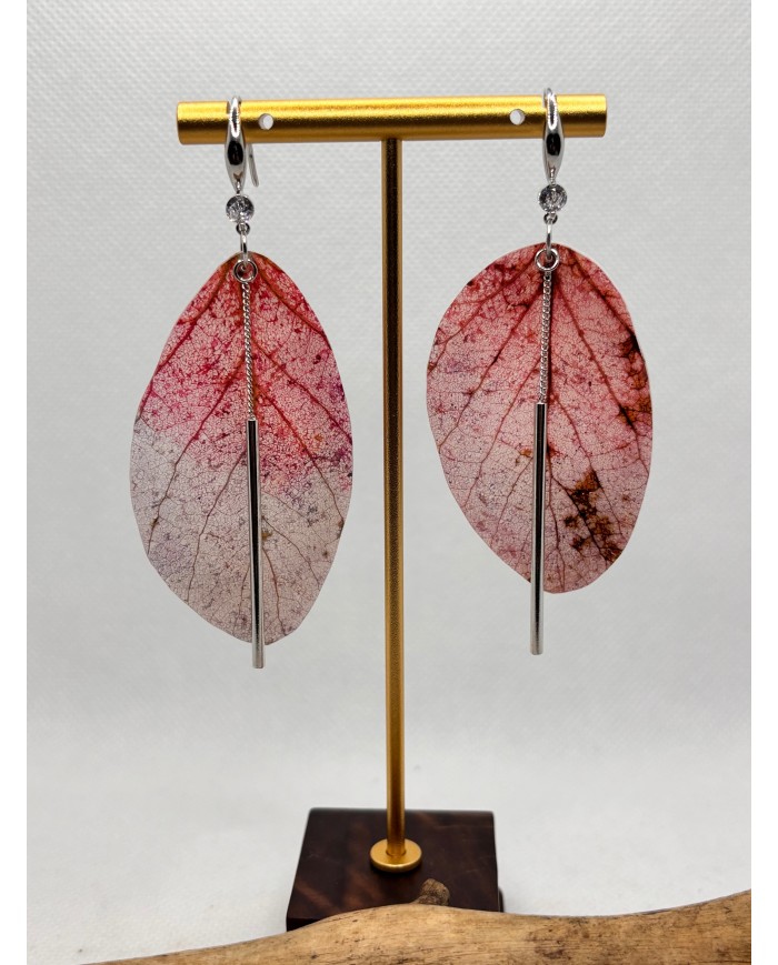EDICIÓN LIMITADA pendientes artesanos de hoja natural esqueletizada
